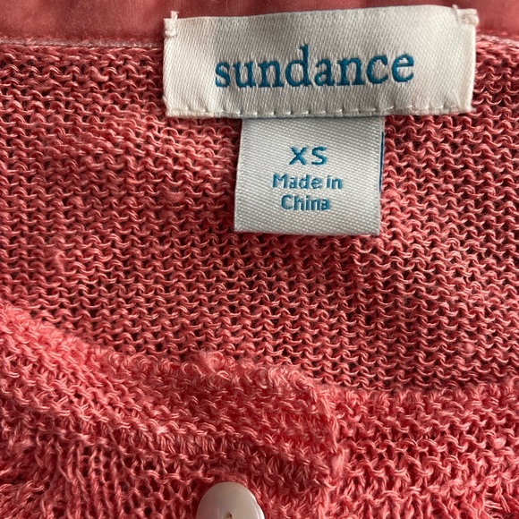 NWOT Sundance coral knit linen blend cardigan sweater - Picture 5 of 6